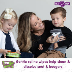 Boogie saline nose wipes texture closeup highlights soft gentle fibers for sensitive skin