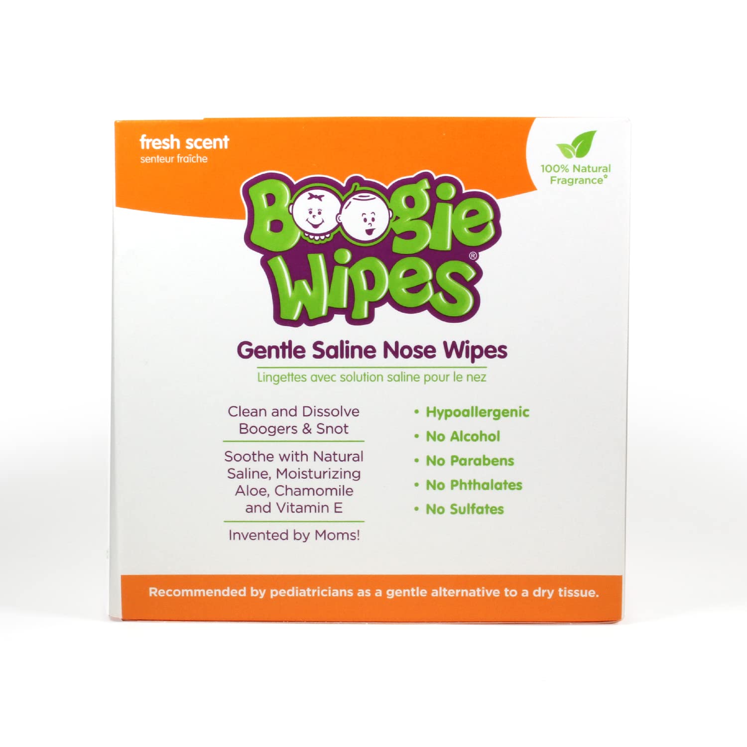 Boogie Wipes aloe chamomile vitamin E formula softens skin during cleanup.