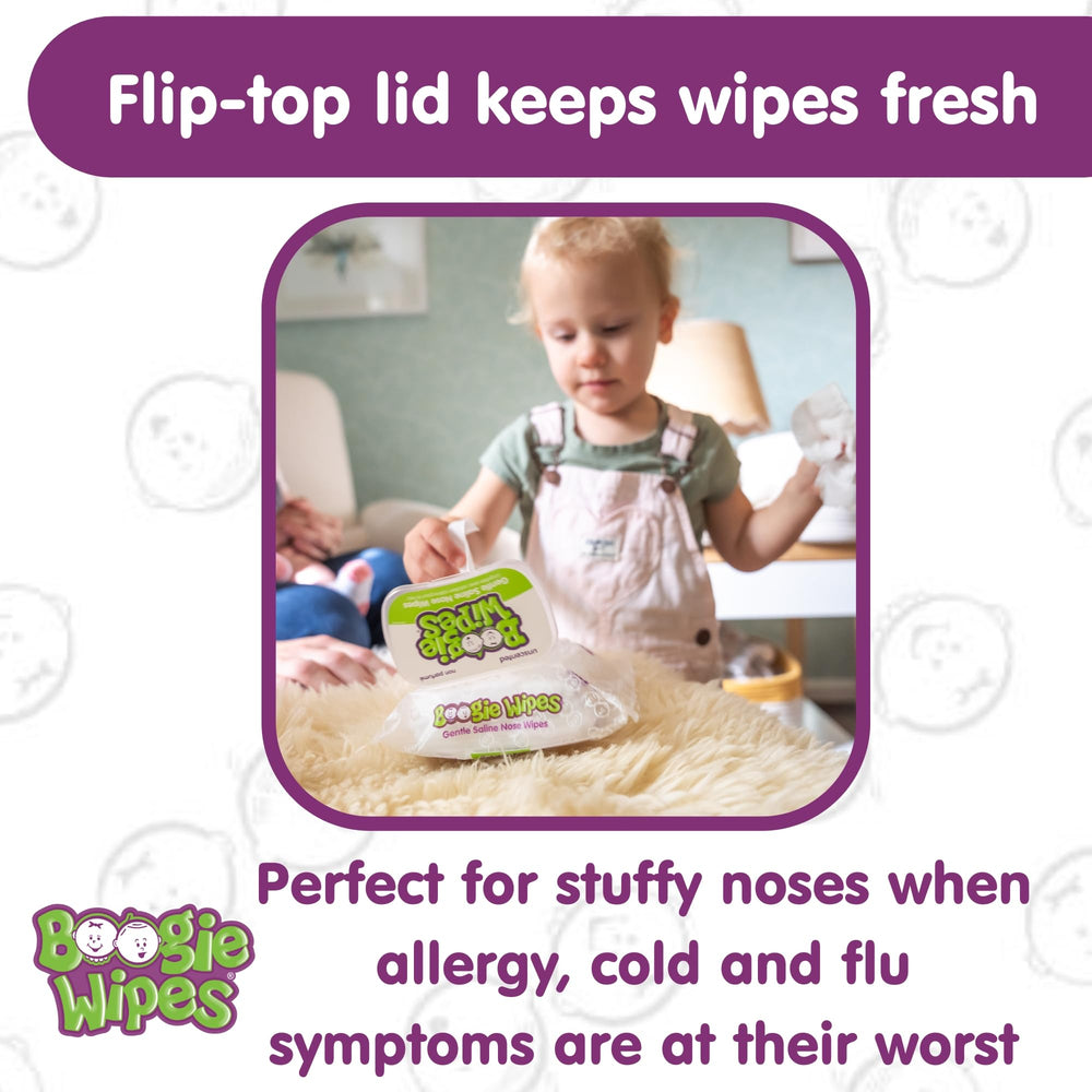 Boogie Wipes invented by moms image signals pediatrician-recommended family choice.