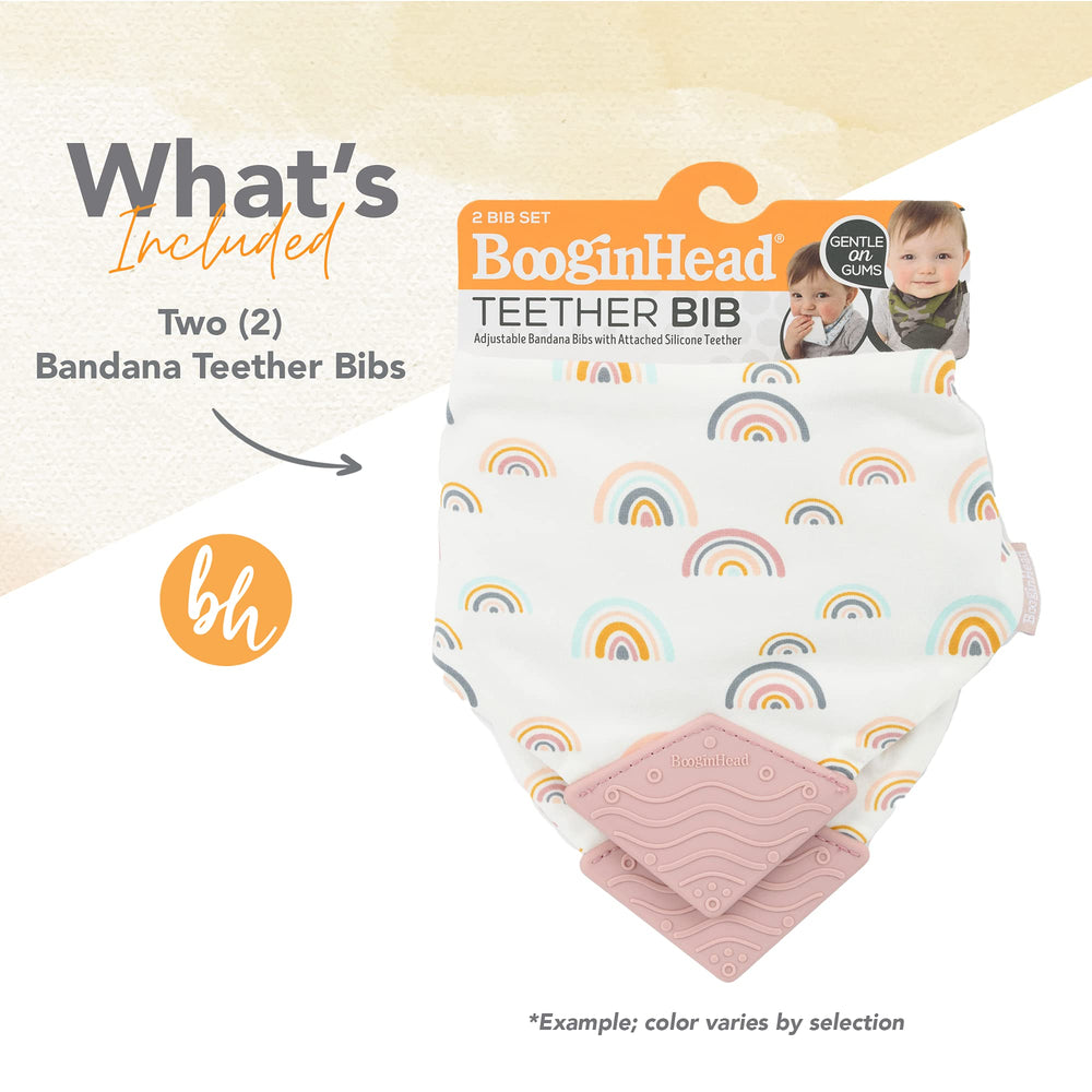 BooginHead lemons bib with integrated silicone teether for teething relief