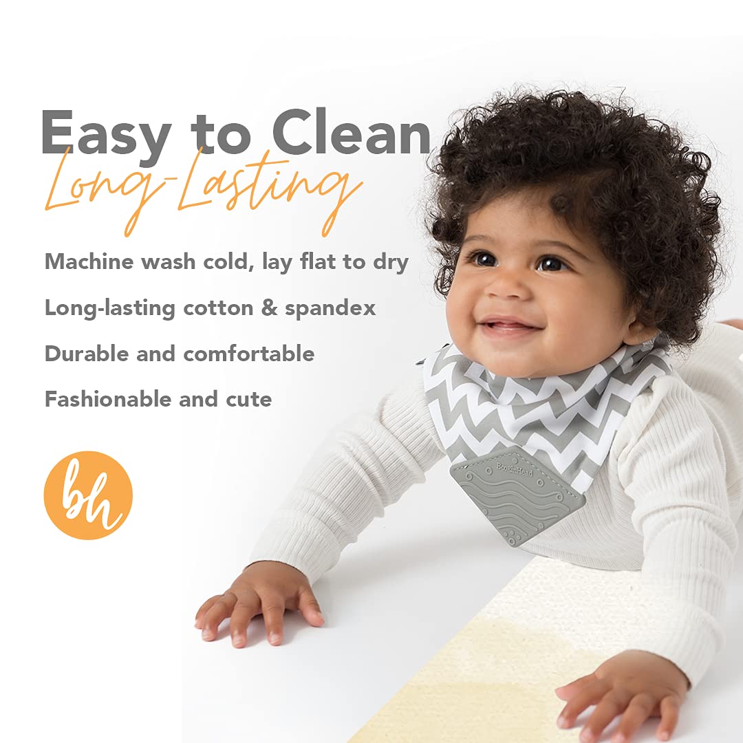 Snap closure on BooginHead lemon bib for secure fit