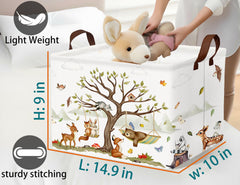 BOOHIT Canvas bin with waterproof lining keeps toys dry and spaces clean.