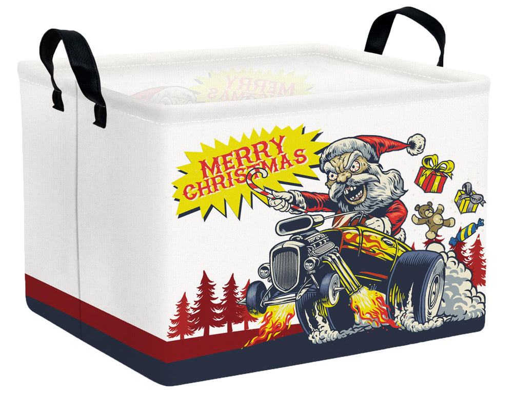 Boohit Christmas basket featuring Monster Truck Santa Claus design for durable holiday storage.