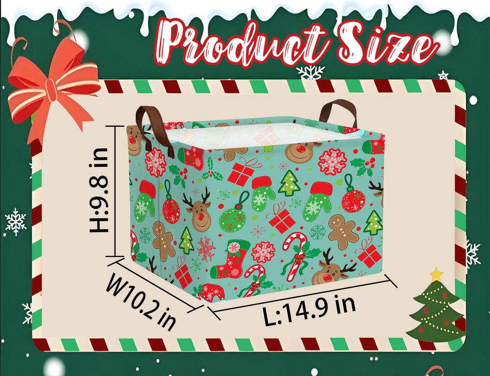 BOOHIT Christmas basket top view reveals roomy interior for toys and clothes