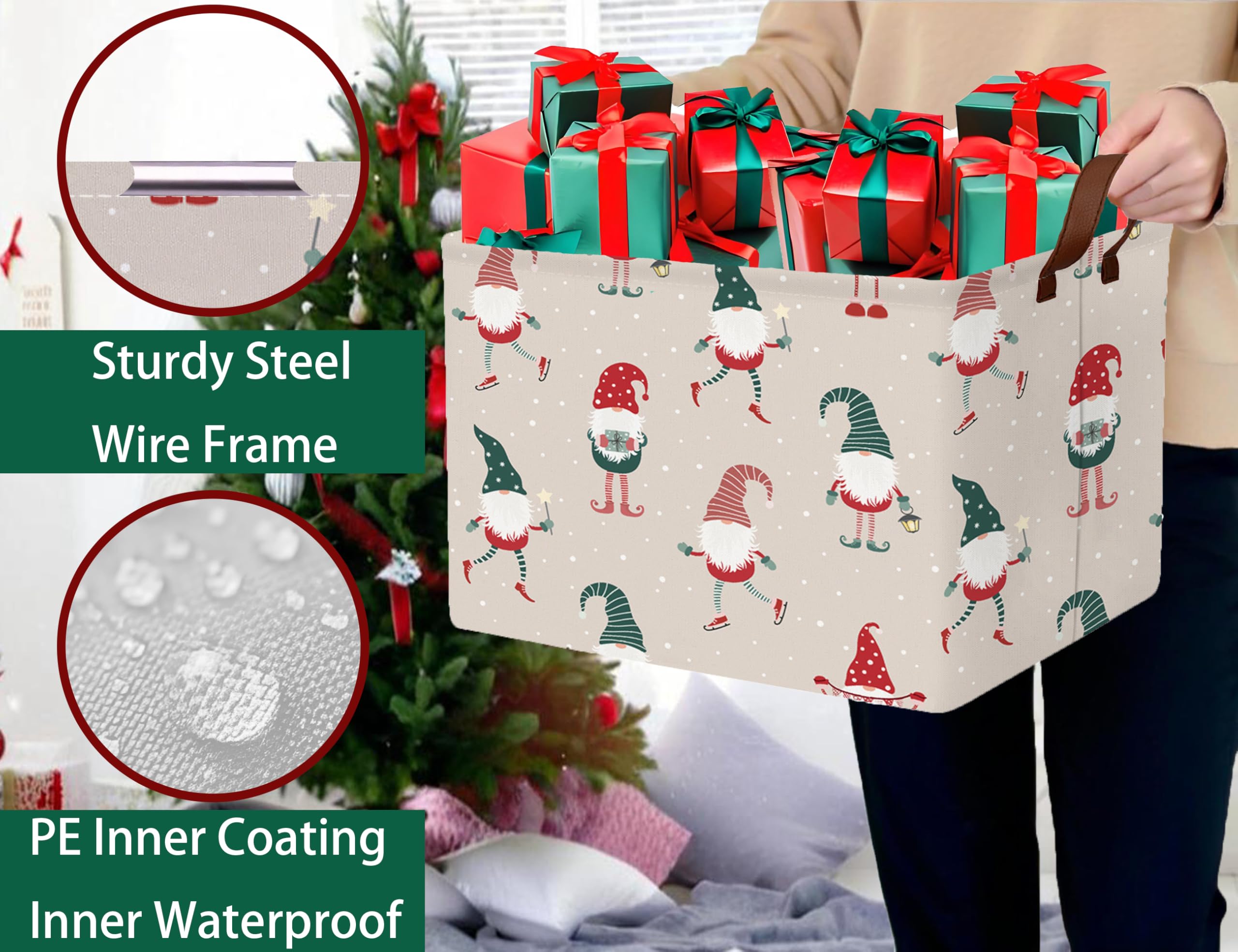 BOOHIT Collapsible storage bin top frame saves space when stored