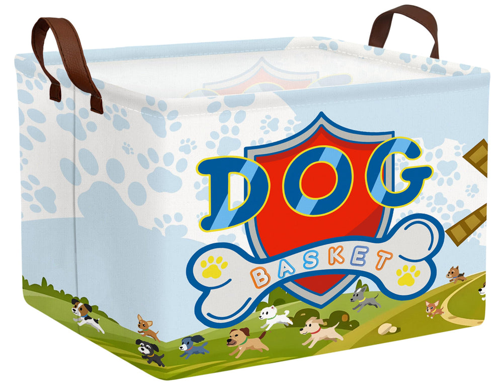 BOOHIT dog toy basket front view shows roomy interior for toys and blankets