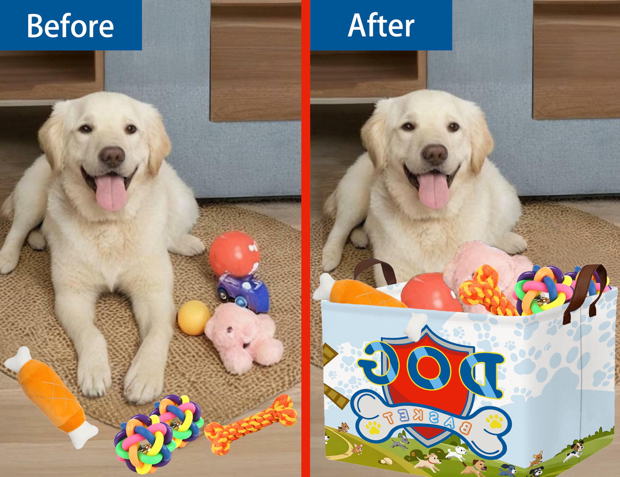 BOOHIT dog toy basket multiuse setup ideal for organizing clothes or pet gear