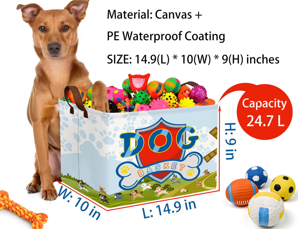 BOOHIT dog toy basket side leather handles highlight easy transport and quick cleanup
