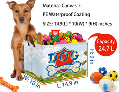 BOOHIT dog toy basket side leather handles highlight easy transport and quick cleanup