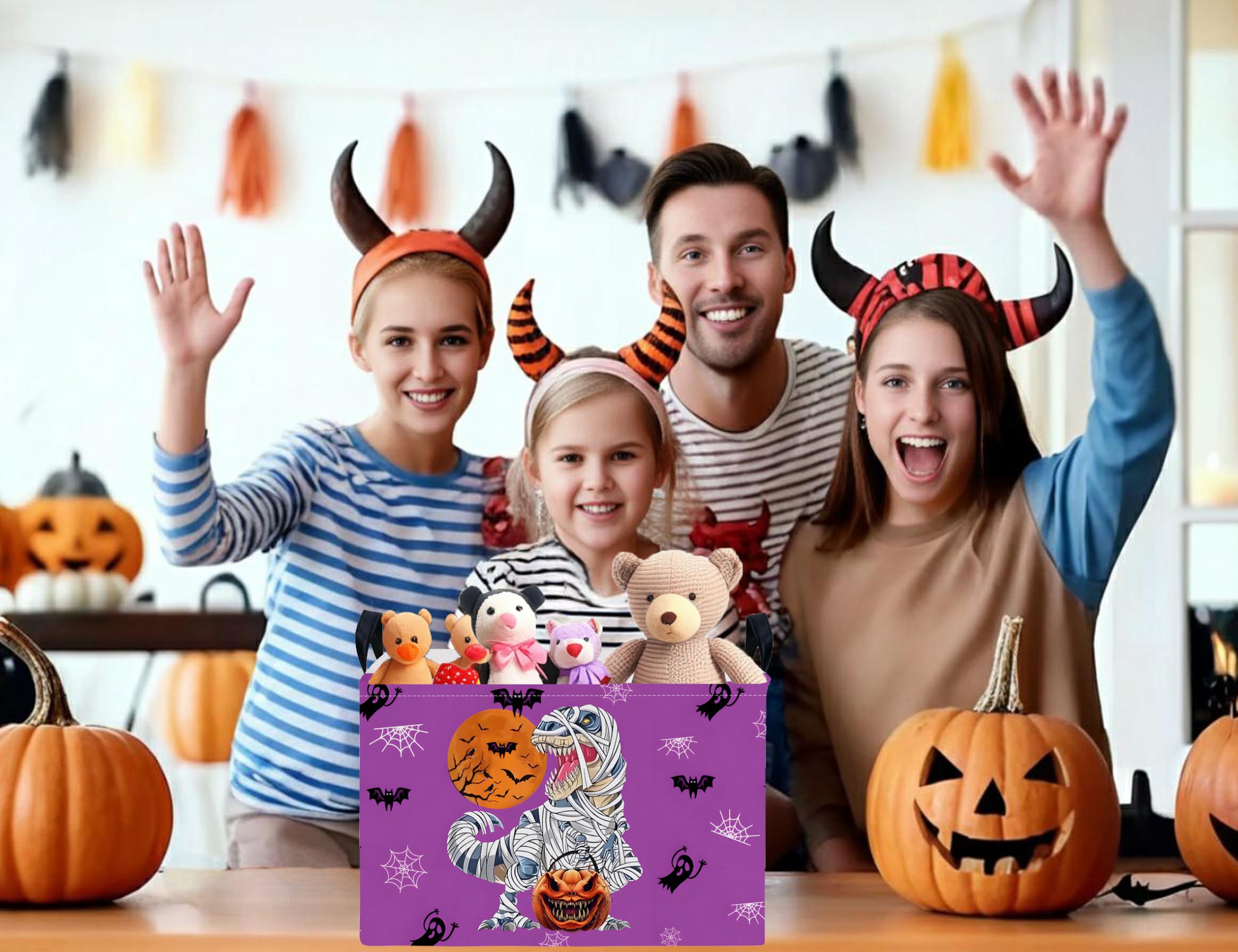 BOOHIT Halloween bin doubles as decorative gift basket for fall decor