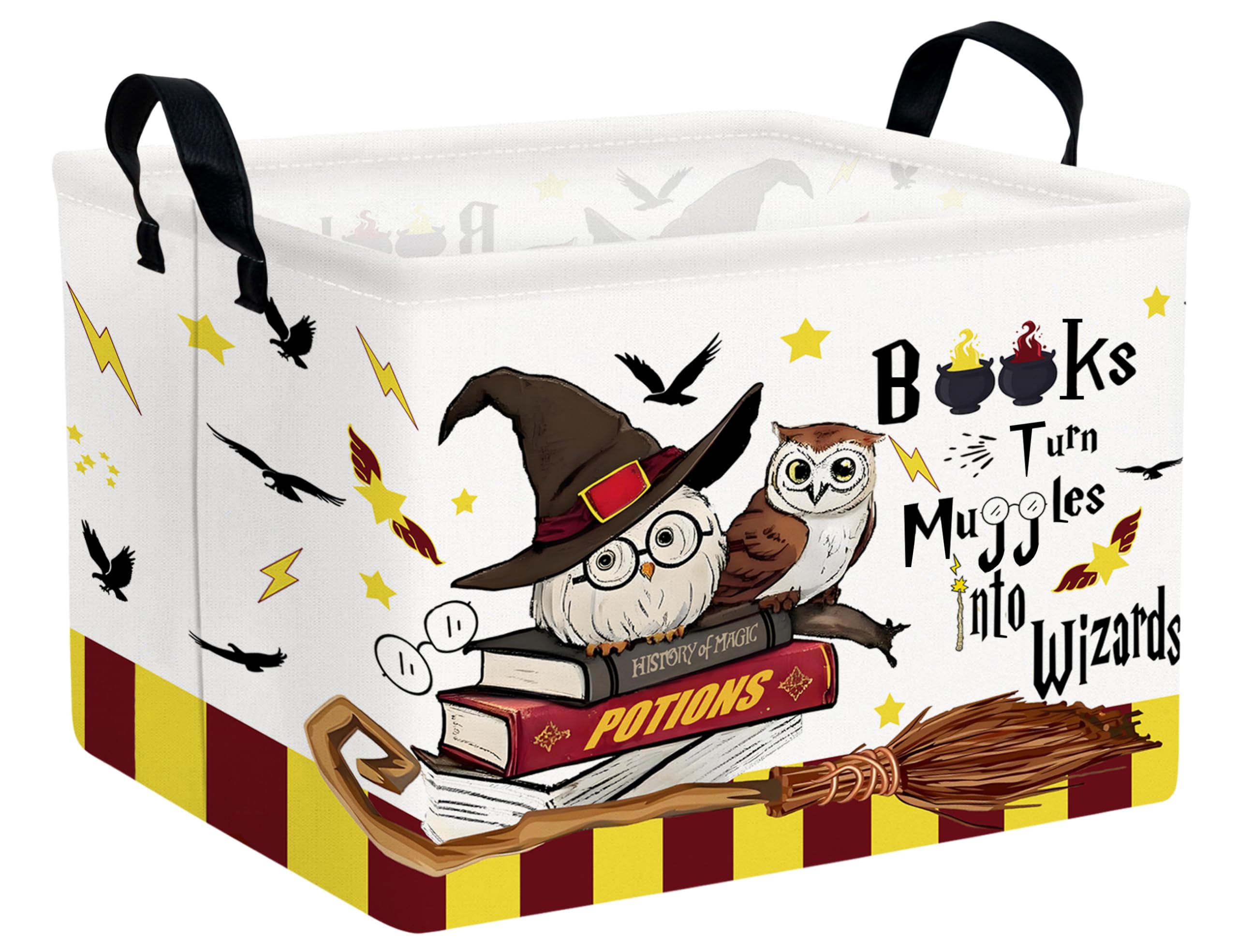 BOOHIT Large Magic Nursery Basket folded for easy closet storage and clutter reduction.