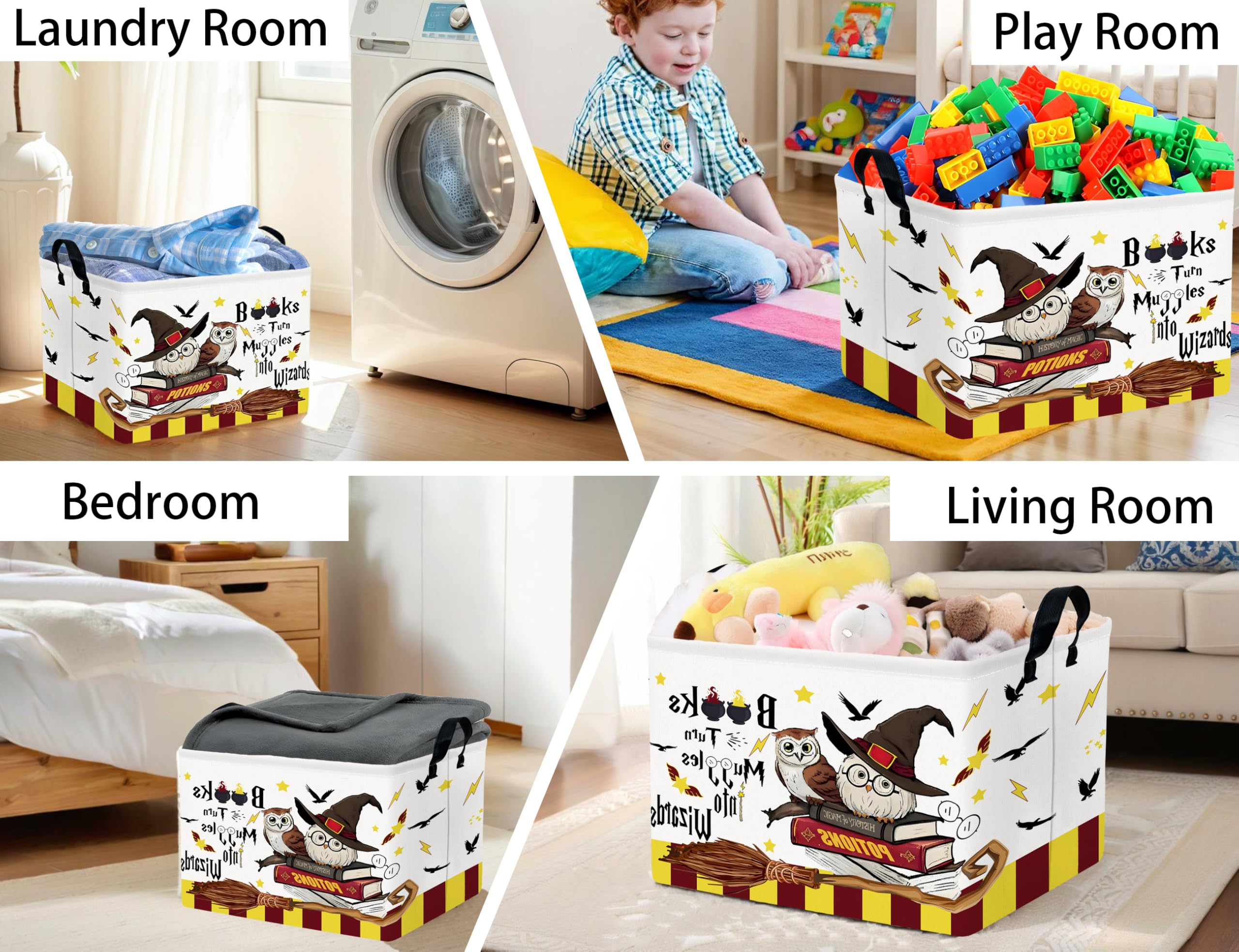 BOOHIT Large Magic Nursery Basket in a cozy nursery enhances storage while blending with décor.