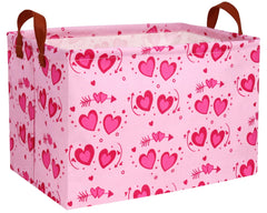 BOOHIT pink valentines basket heart-front view for gifting and decor.