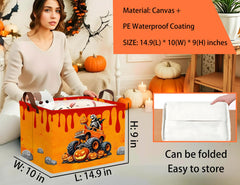 BOOHIT skeleton-monster-truck pattern adds festive Halloween flair while organizing toys