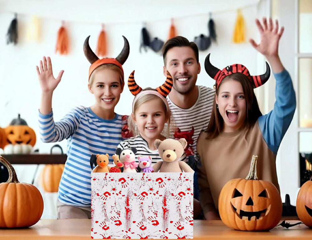 BOOHIT spooky decor bin doubles as kid-friendly toy and laundry organizer.
