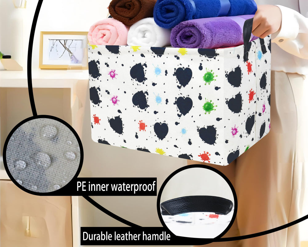 BOOHIT valentines basket leather-handle, portable gift organizer.