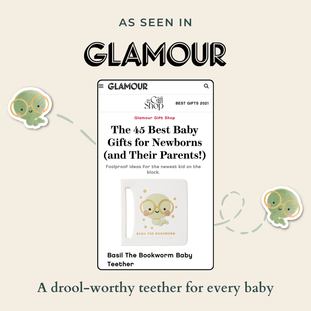 Bookworm Basil teether material safety label confirms BPA-free silicone