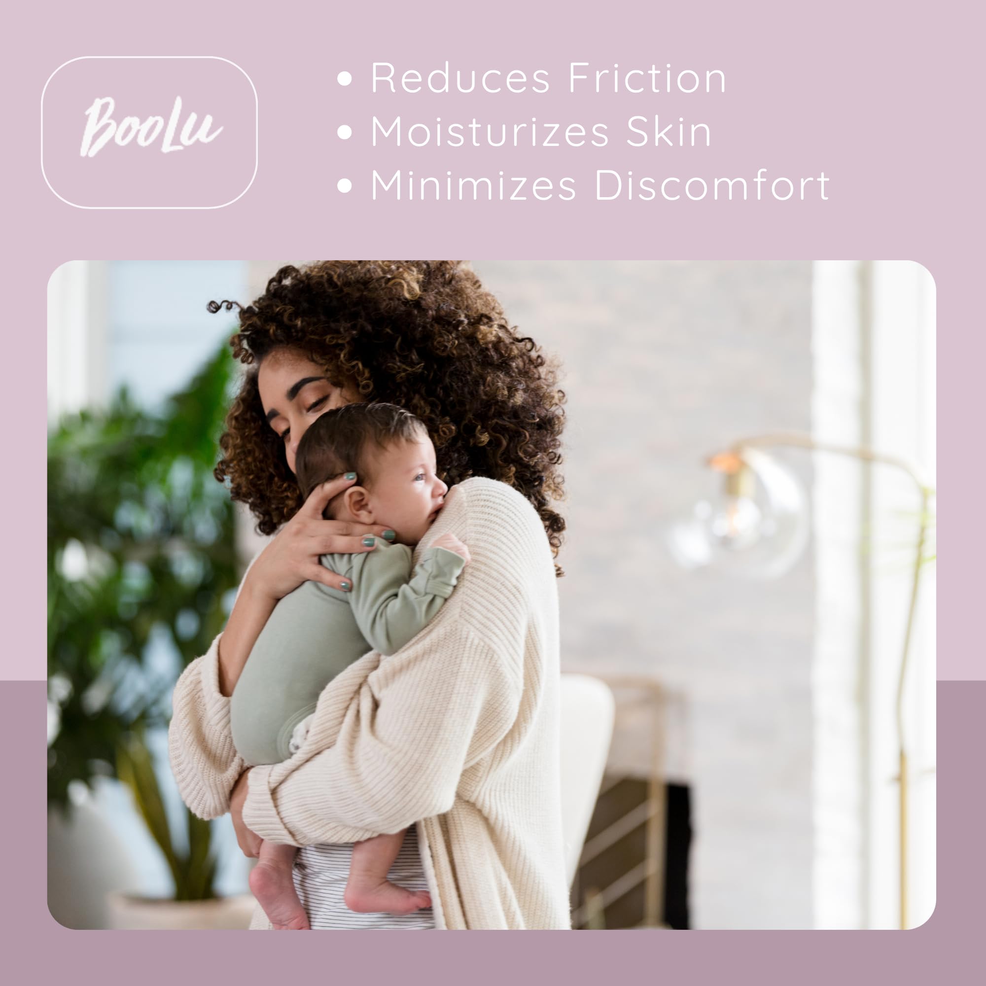 BooLu Made-in-USA logo closeup signals trusted, mom-created pumping solution.