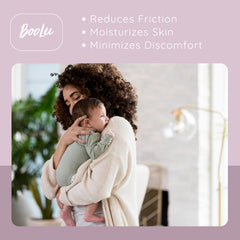 BooLu Made-in-USA logo closeup signals trusted, mom-created pumping solution.