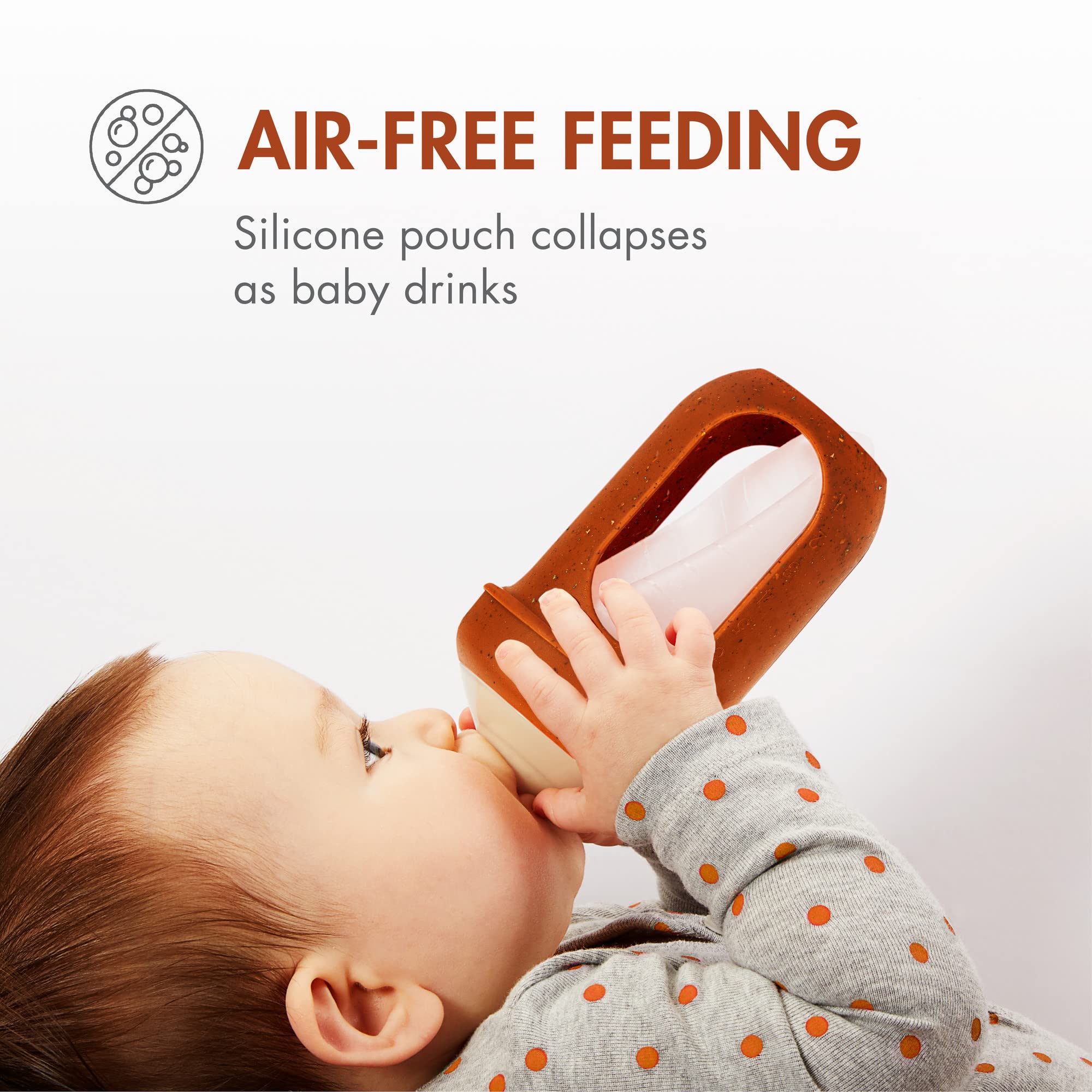 Boon Nursh silicone pouch collapse during sipping reduces air exposure.