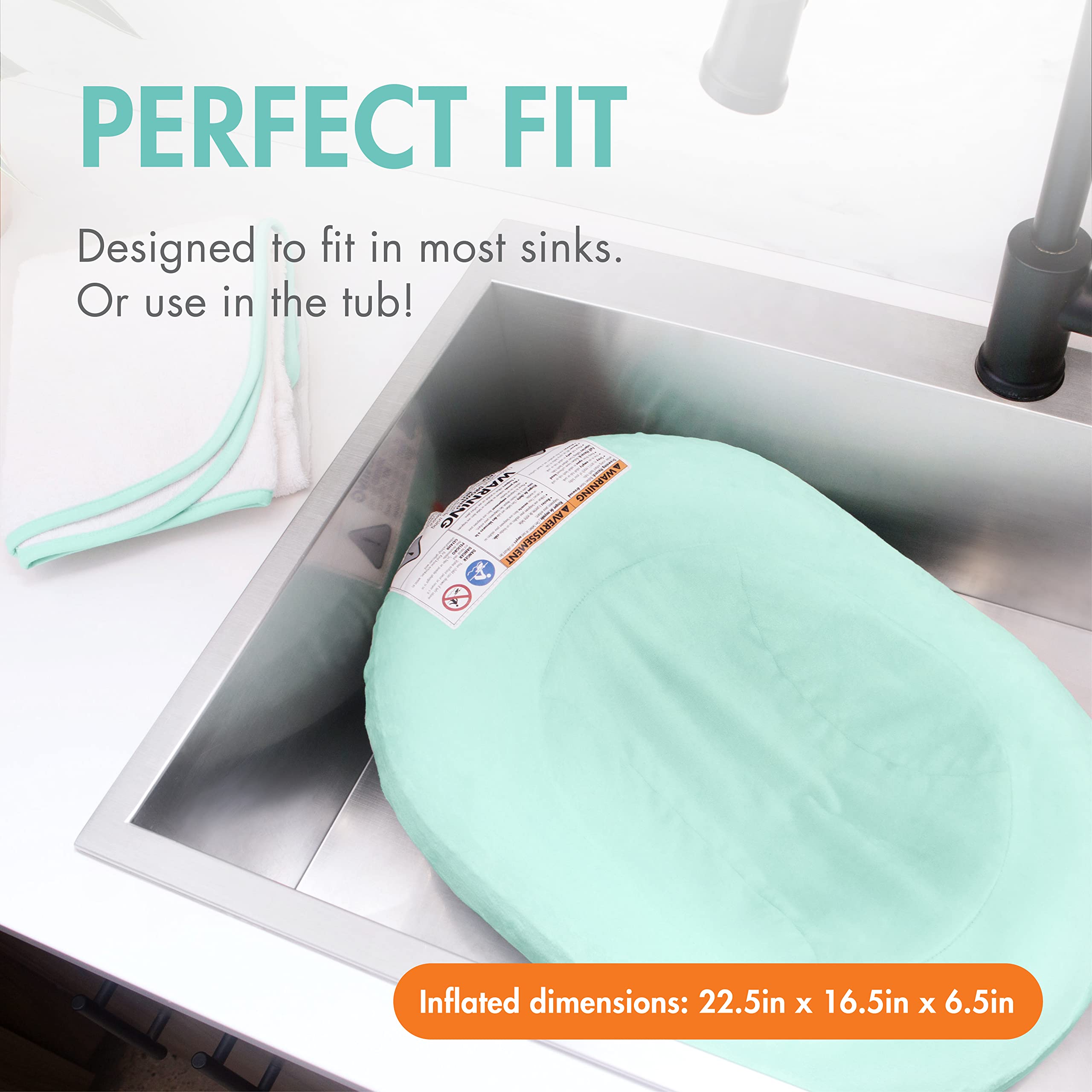 Boon Puff contoured sides cradle tiny swimmers for secure bath sessions