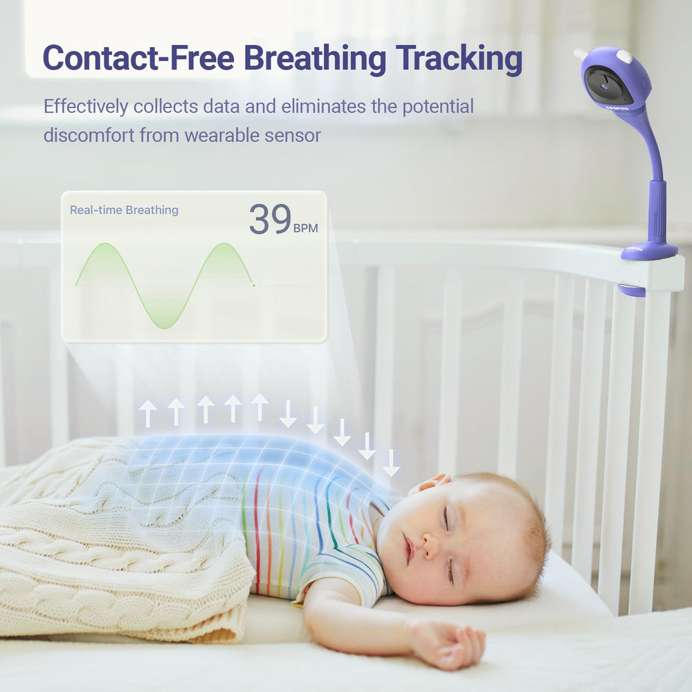 BOOPOO night vision baby monitor shows clear shots during nighttime awakenings.