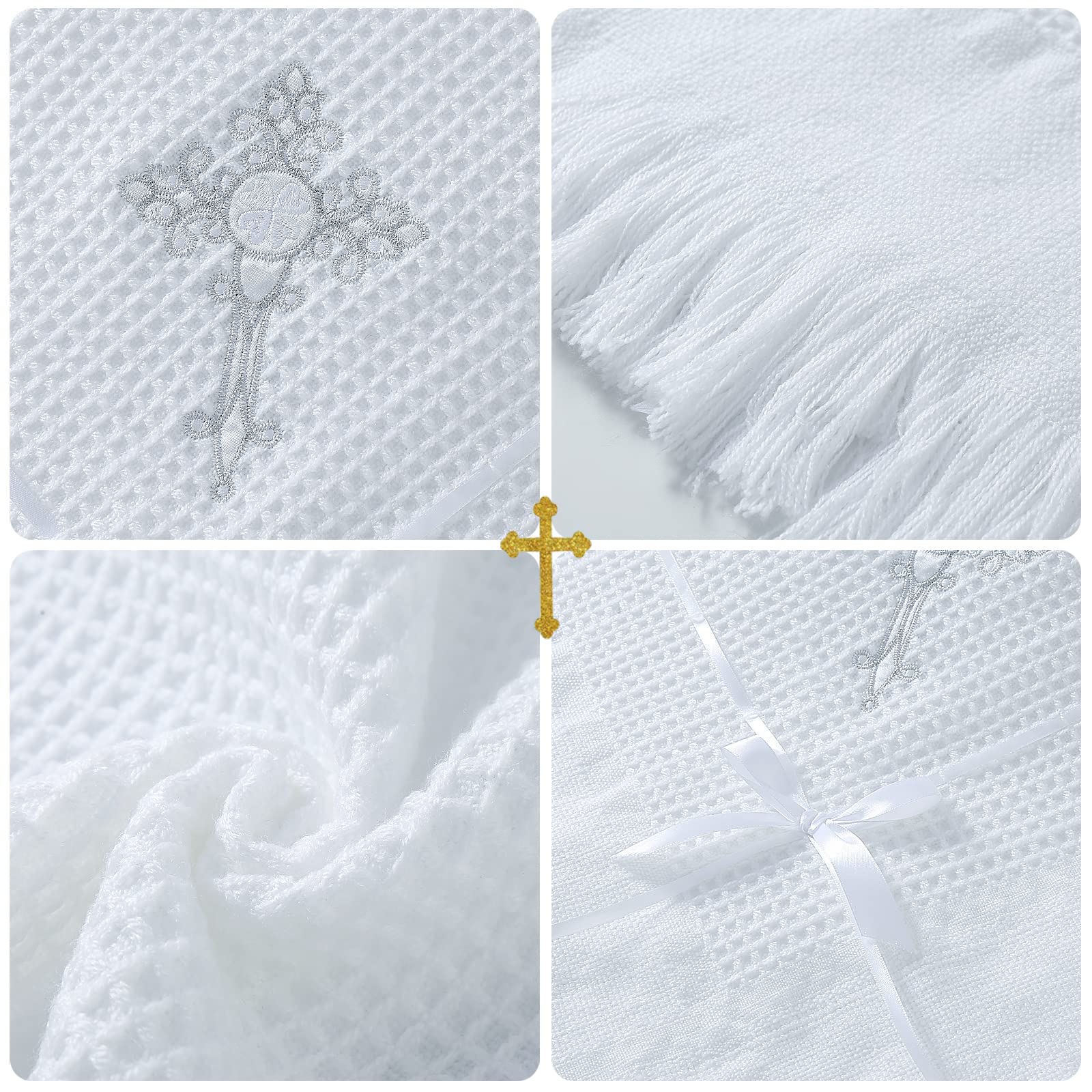 Booulfi baptism blanket neutral styled for christening keepsake