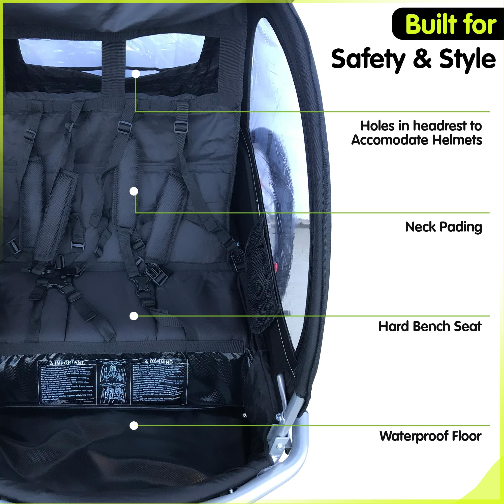 Booyah Strollers adjustable handlebar closeup enables comfortable parent steering.