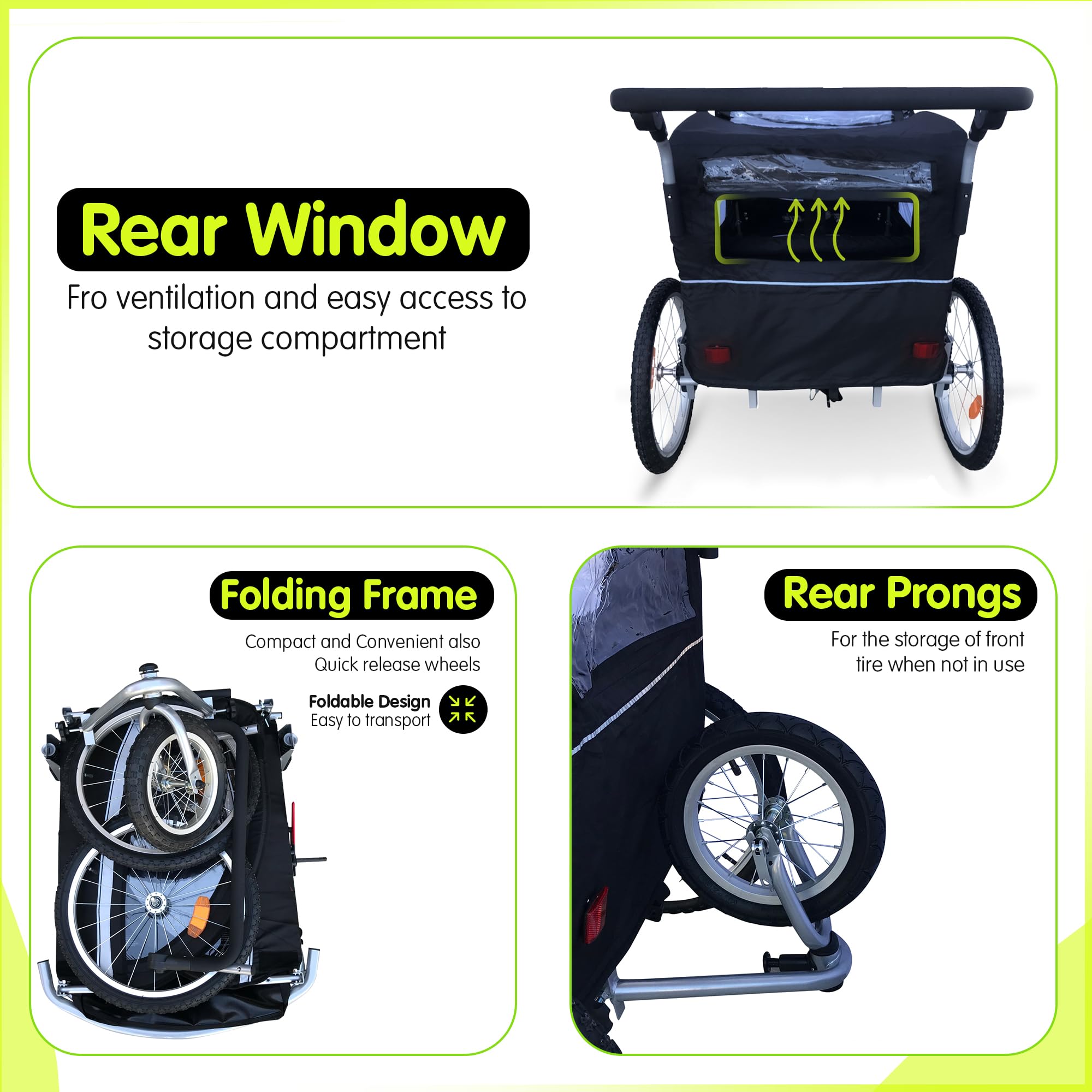 Booyah Strollers rear ventilation image demonstrates airflow for cooler riders.