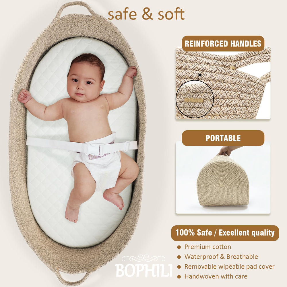 BOPHILI changing basket with waterproof cover protecting surfaces during changes