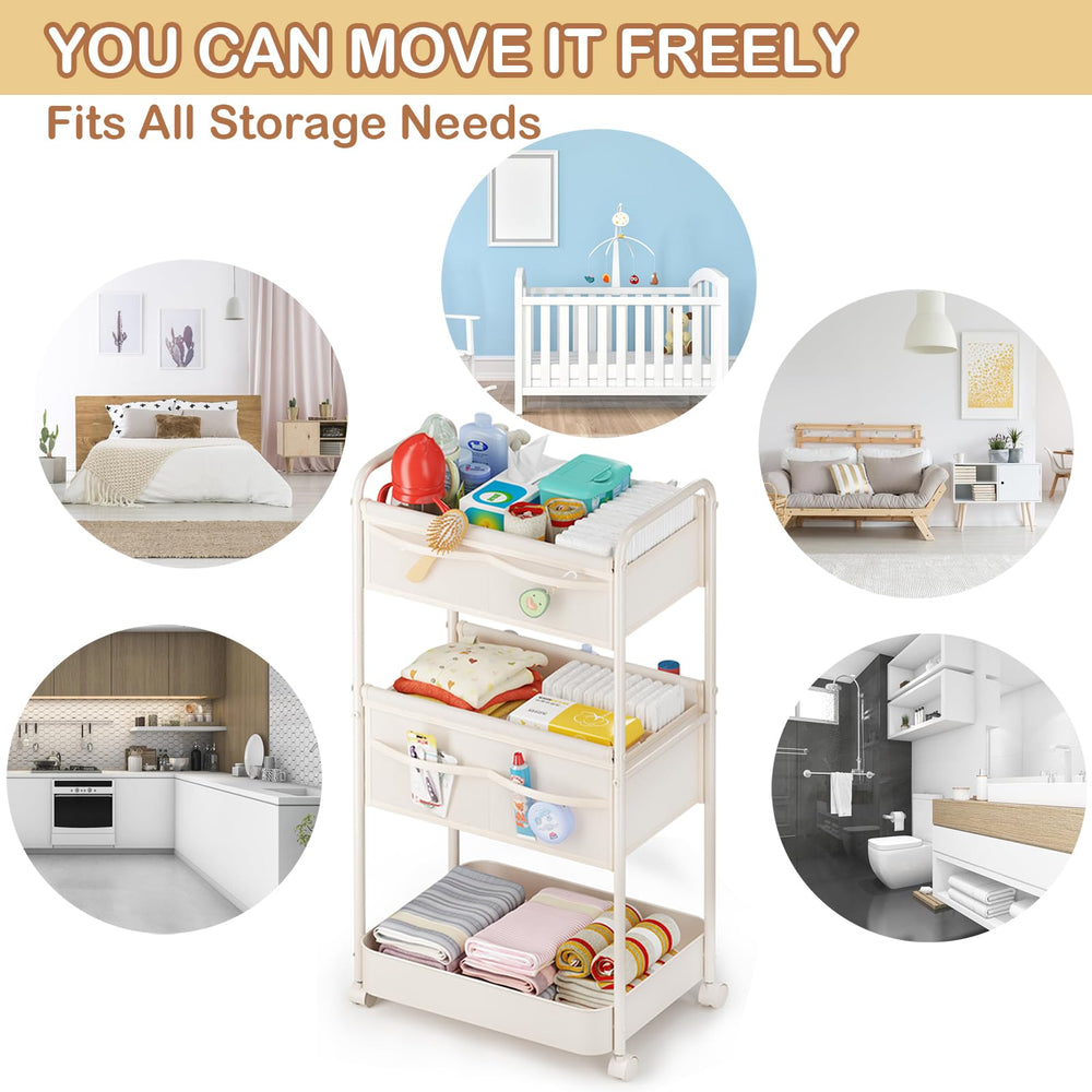 BOPHILI diaper caddy removable insert allows flexible compartment customization.