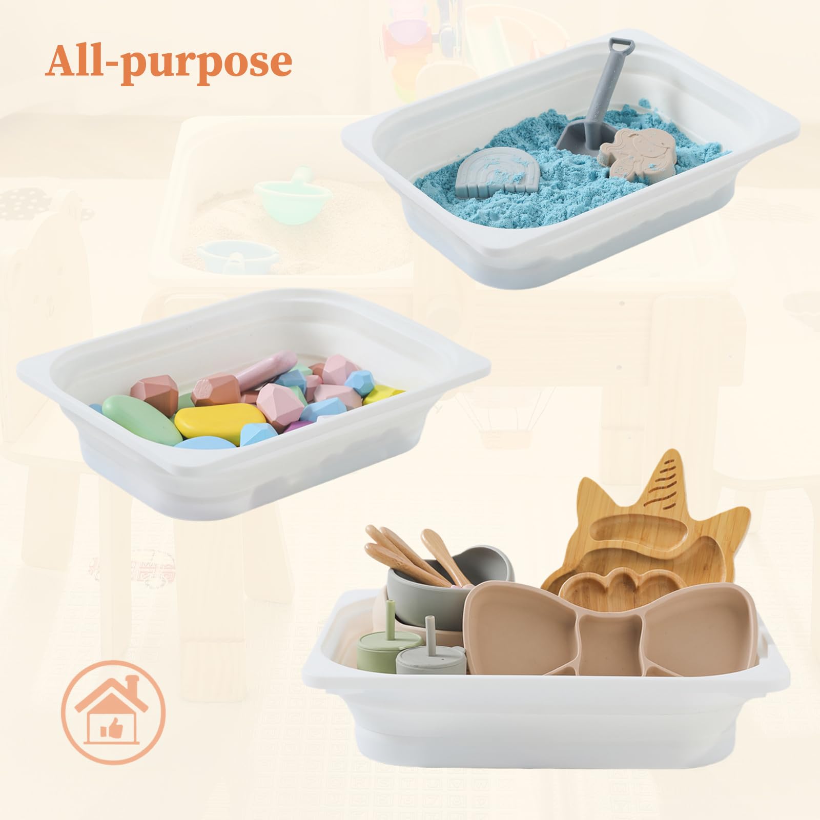bopoobo folding basin ready for water or sand play at home