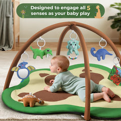 bopopo Baby Gym Play Mat shows six detachable activities for sensory play