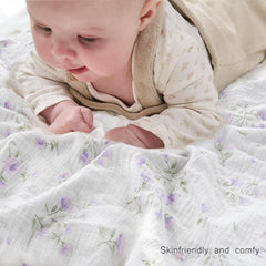 BOPRIO baby blanket back close-up shows 3D dotted fleece warmth