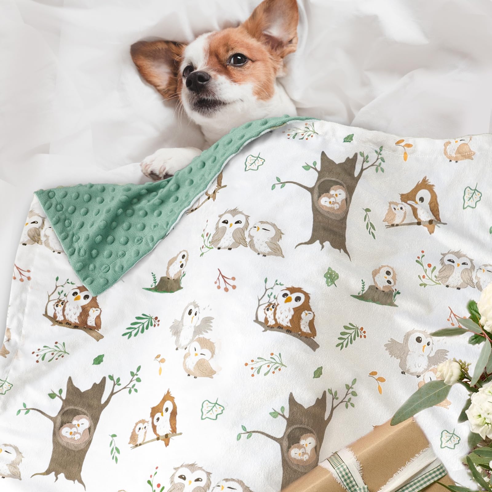 BOPRIO nursery blanket wrapped on baby for secure cuddle.