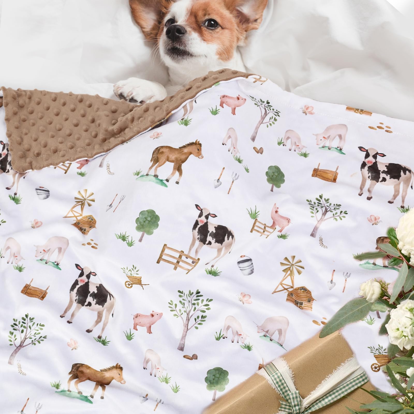 BOPRIO blanket used as stroller cover for shade and comfort