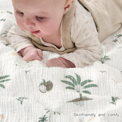 BOPRIO muslin blanket back dotted fleece detail for cozy warmth.