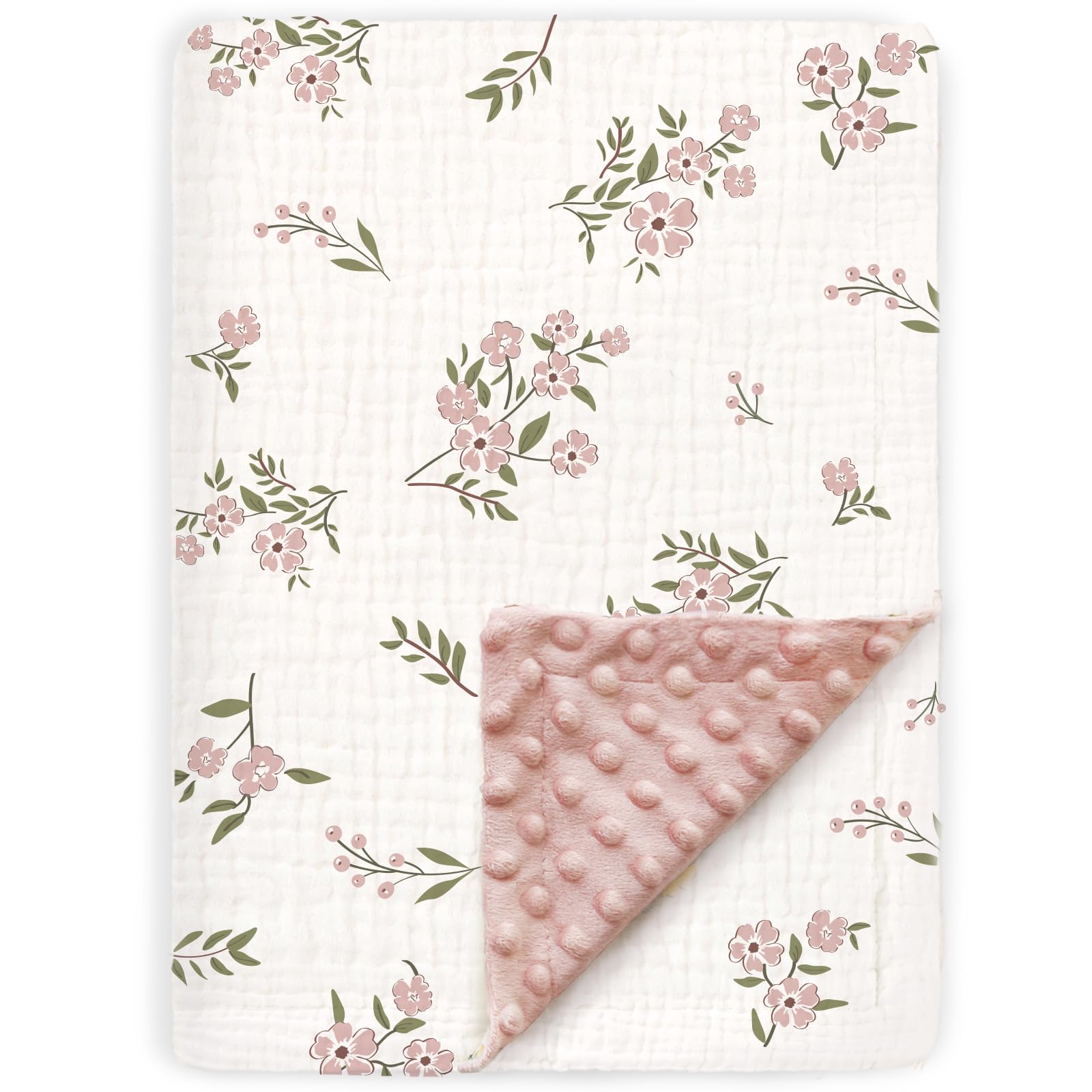 BOPRIO muslin blanket front shows breathable fabric for gentle comfort.