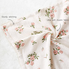 BOPRIO pink floral printed blanket adds nursery decor and soothing vibes.