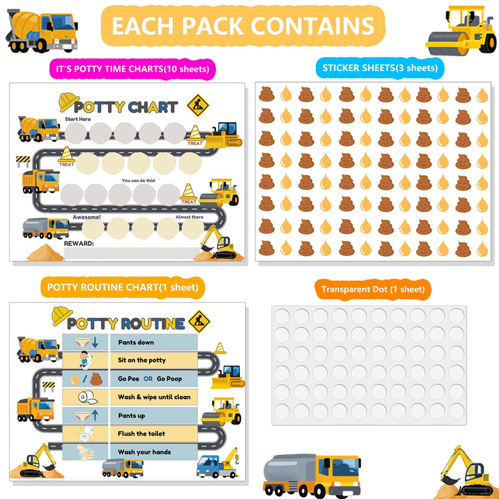 Boqon Potty15 adhesive-dots ensure secure progress marking on the chart.