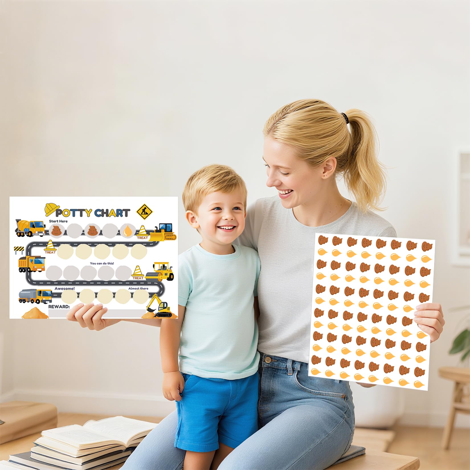 Boqon Potty15 pee-pattern-stickers visualize progress and reinforce routines.