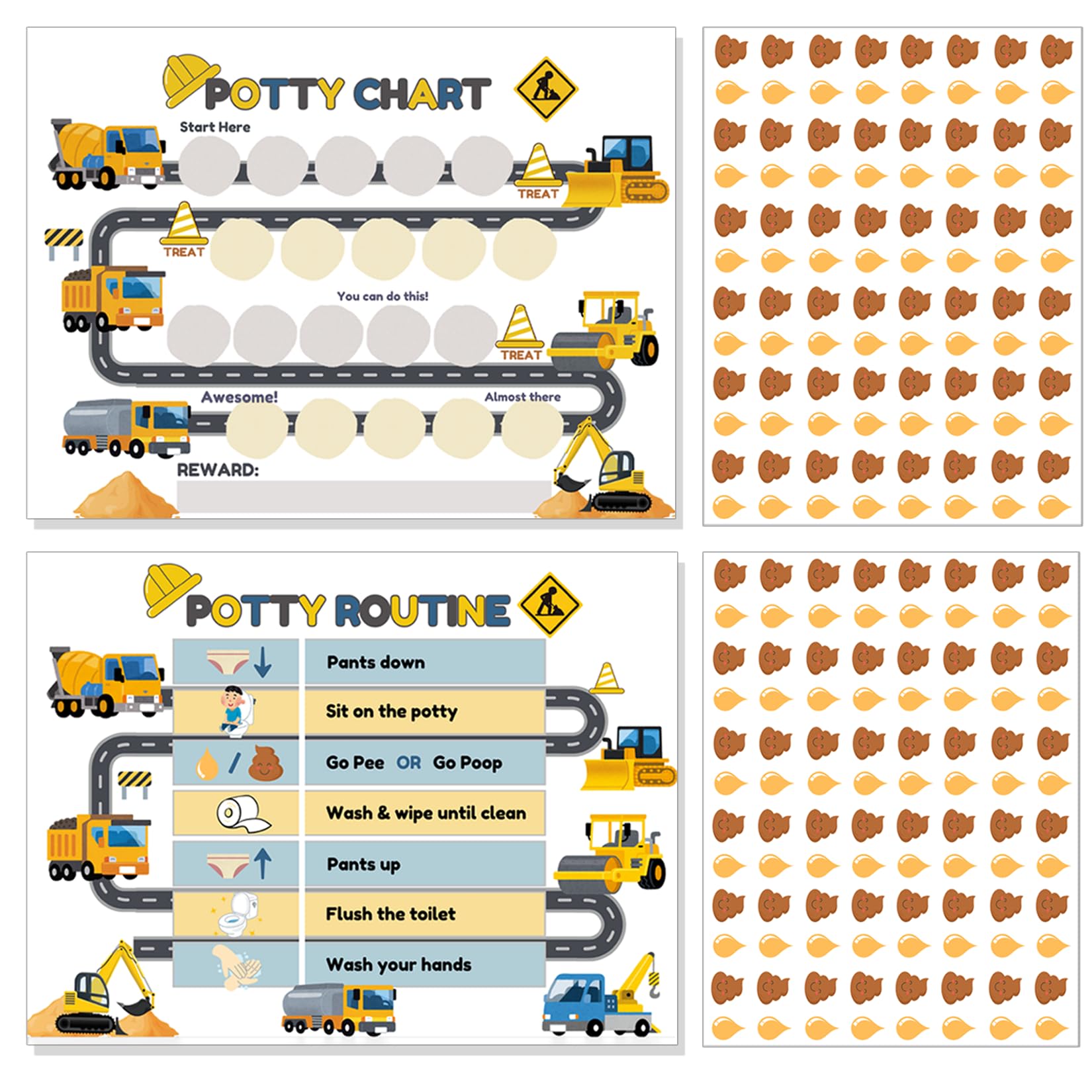 Boqon Potty15 truck-sticker-chart keeps toddlers engaged during potty training.
