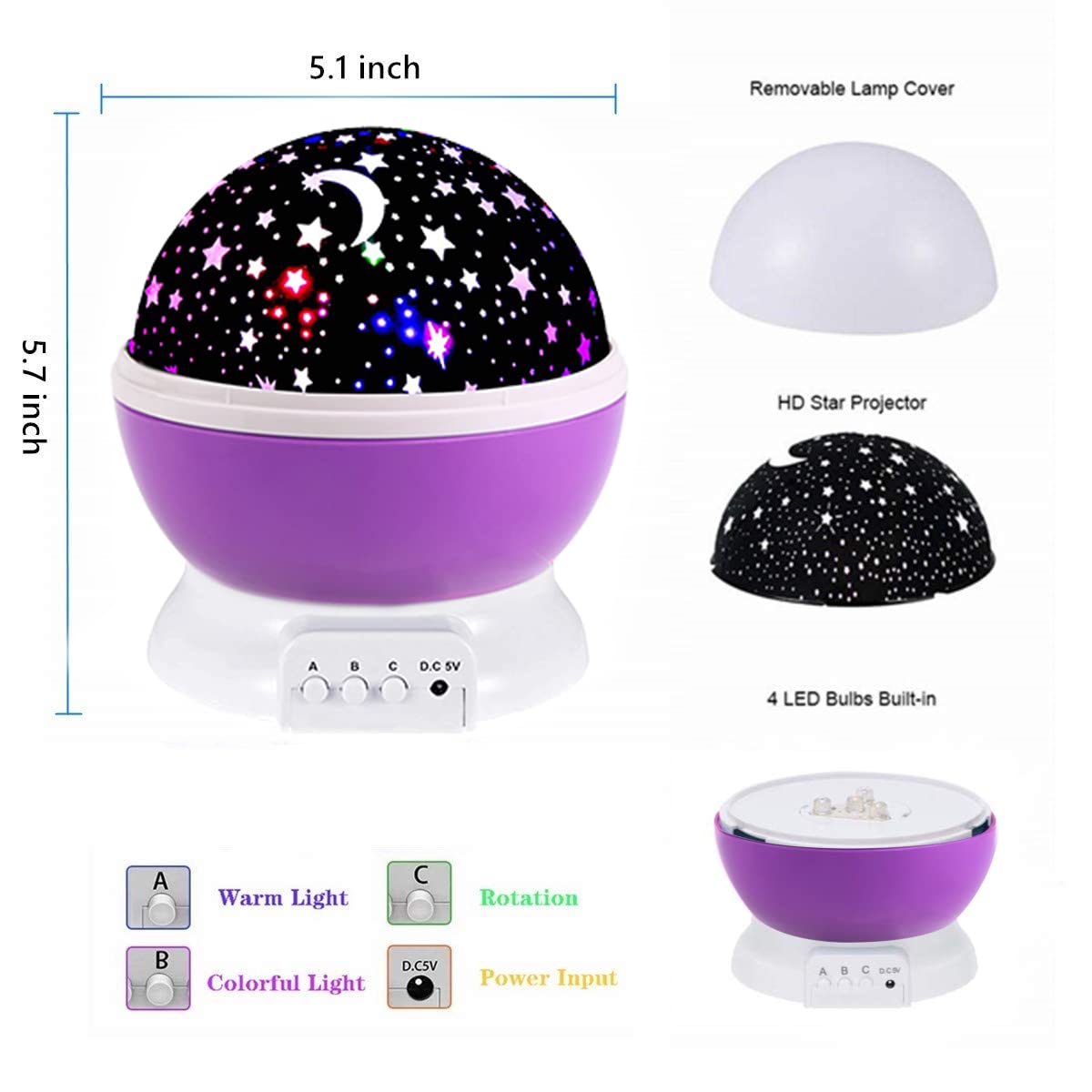 Borelor Star Night Light offers 12 color-changing modes for mood selection.