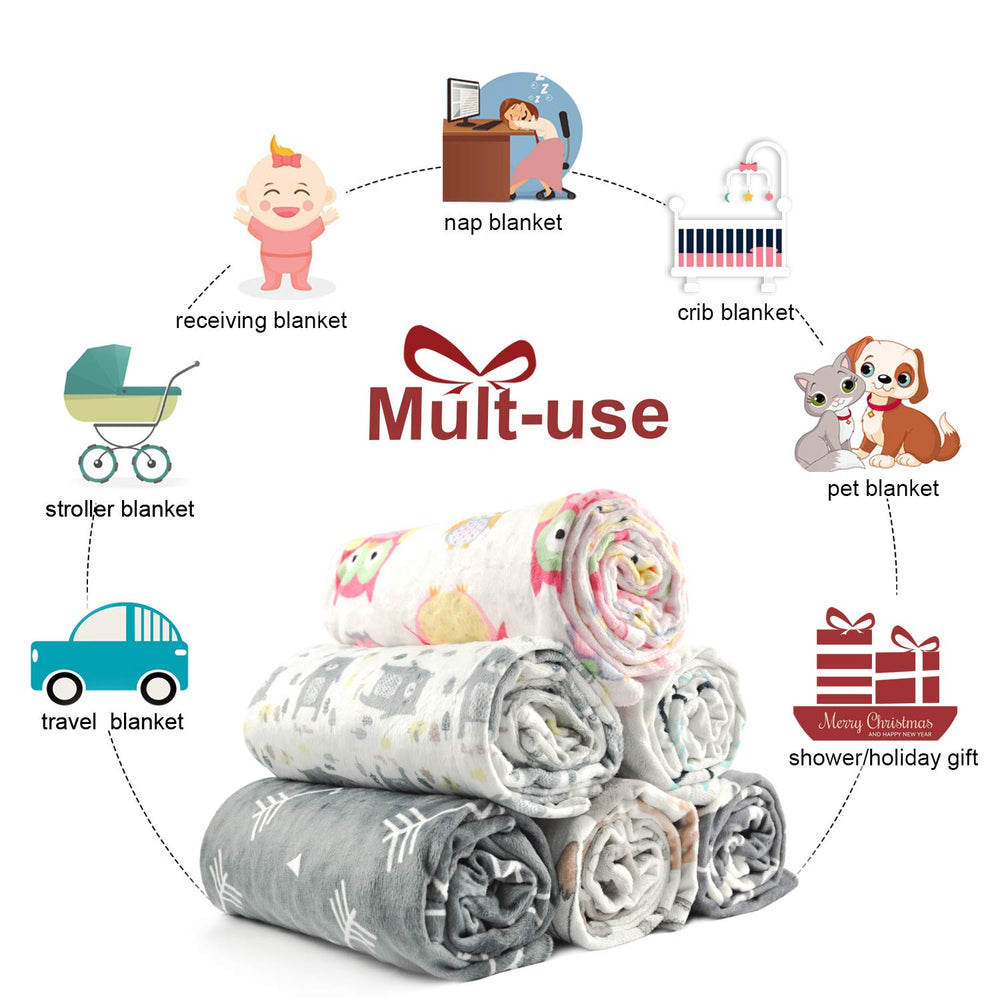 BORITAR burp cloth-ready blanket for quick cleanups with plush backing.