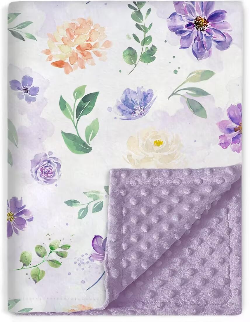 BORITAR baby blanket double-layer minky with dotted back delivers silky softness for delicate skin.