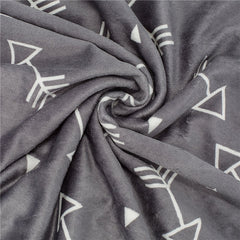 BORITAR Little Grey Arrows print on baby blanket for crib time charm.