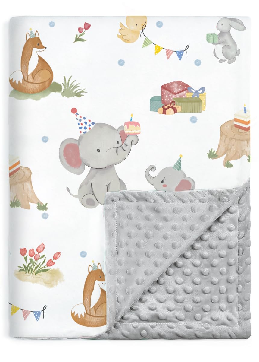 BORITAR baby blanket woodland-animals-front promotes soothing nap time with cute design.