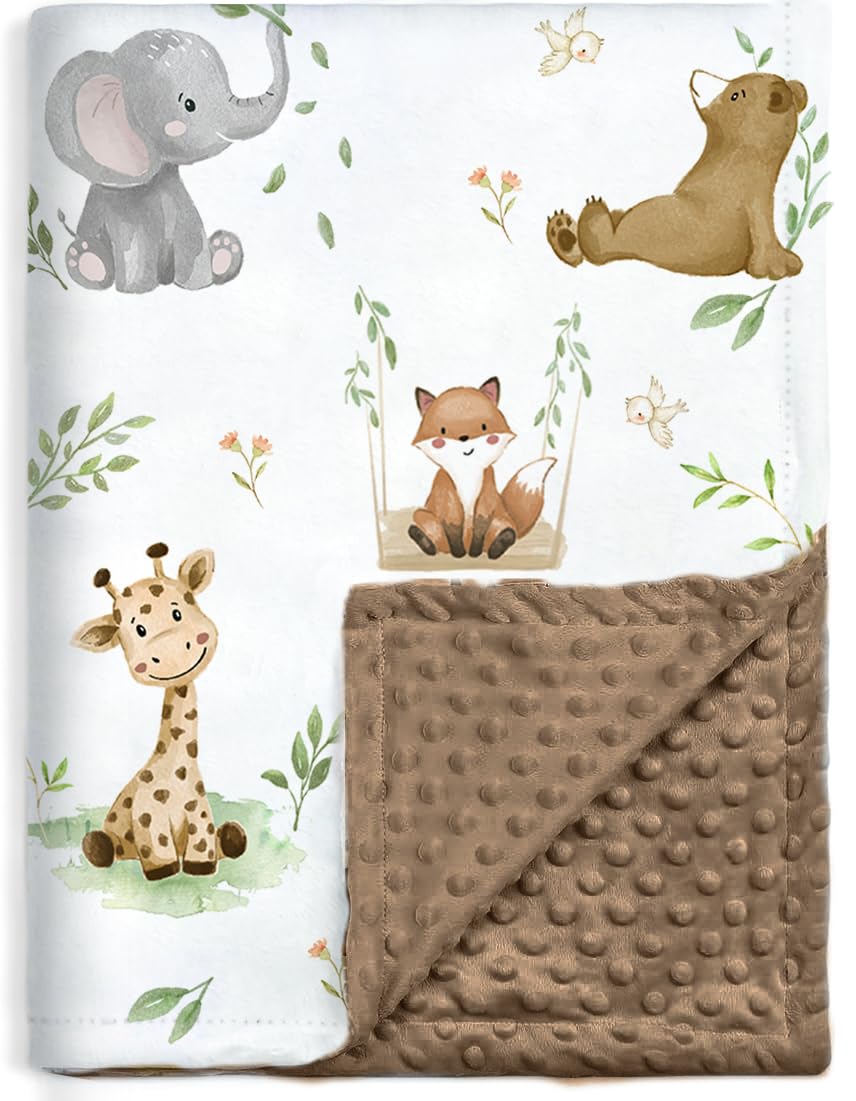 BORITAR soft minky fabric blanket keeps baby cozy with plush texture.
