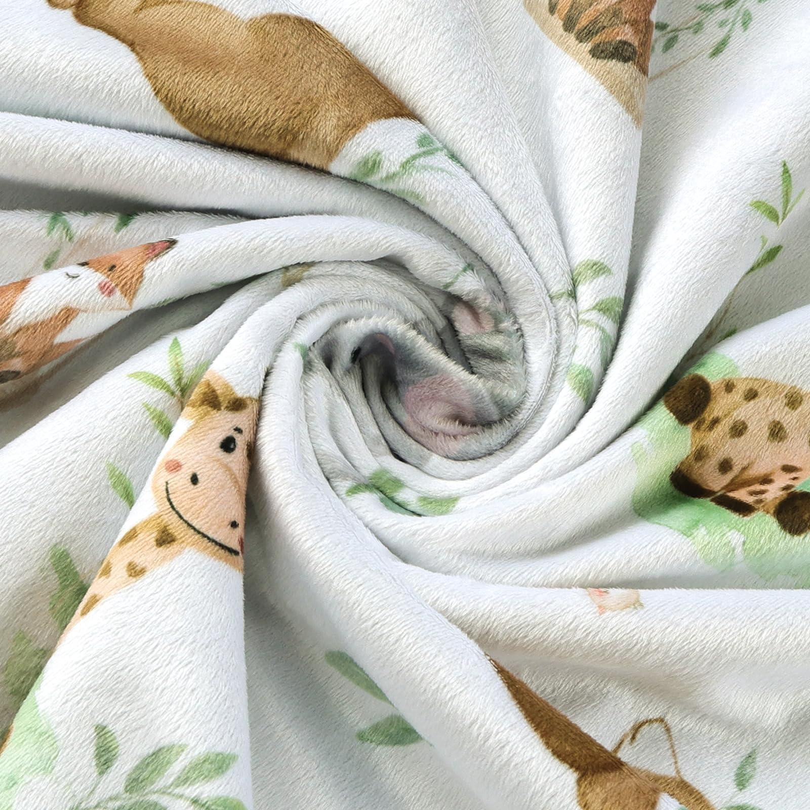 BORITAR woodland design baby blanket enhances nursery decor.