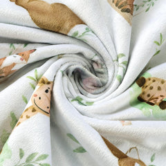 BORITAR woodland design baby blanket enhances nursery decor.
